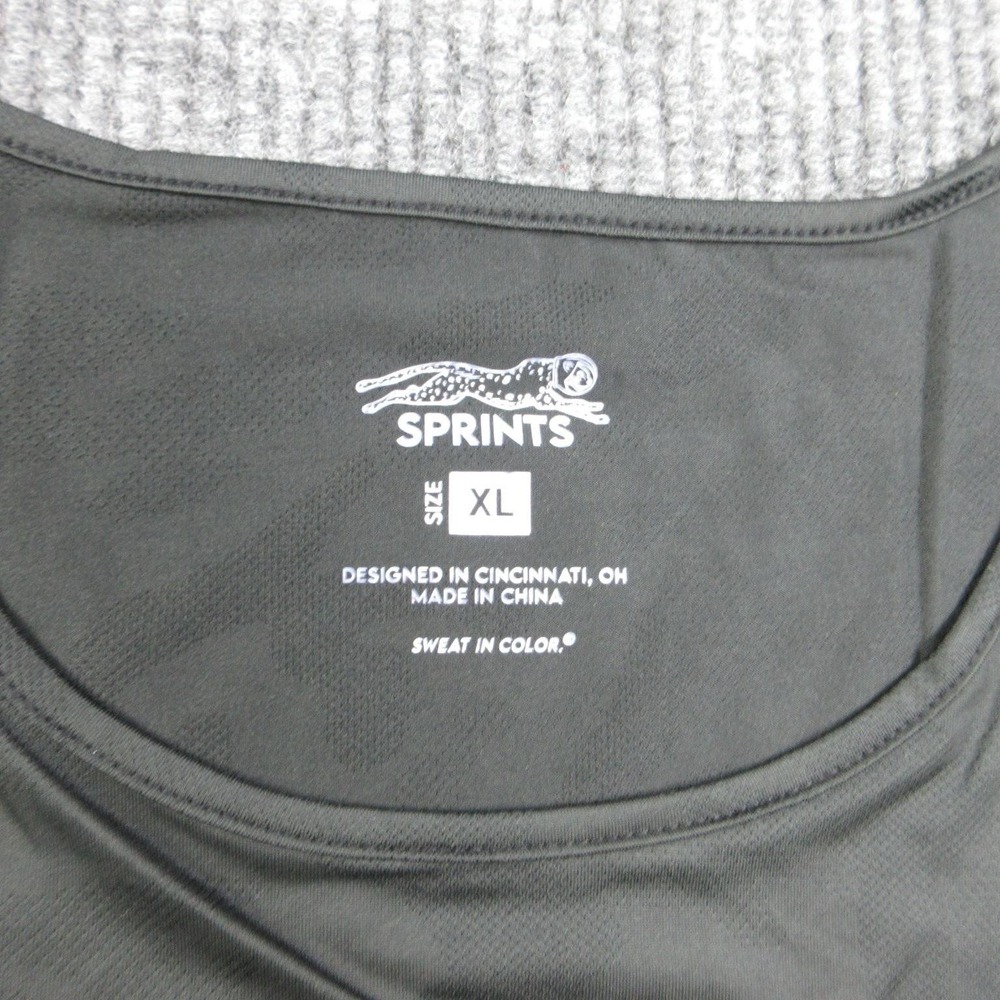 SPRINTS Tank Mens XL Black Jersey Running Performance Moisture Wicking NWOT - Picture 4 of 14